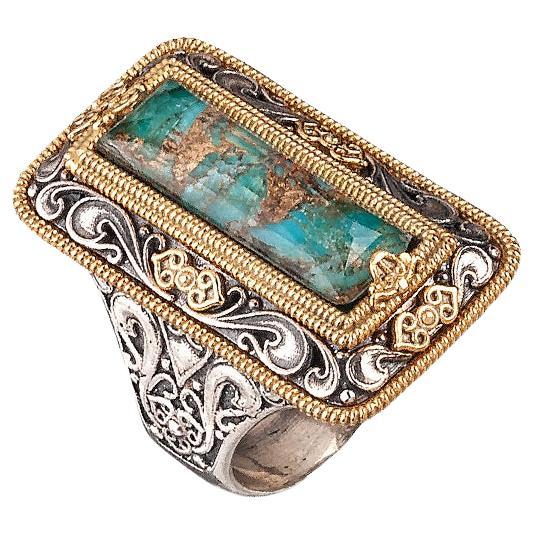 For Sale:  Ring with Doublet Turquoise Gemstone, Dimitrios Exclusive D79-1