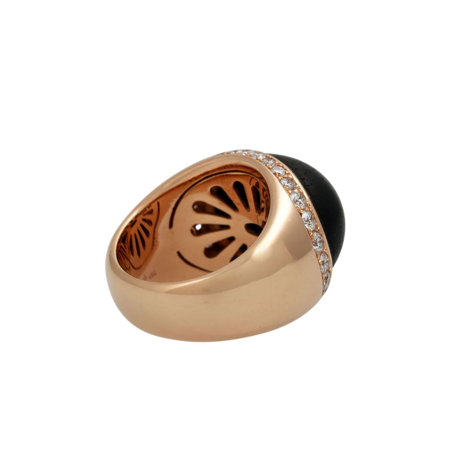 Modern Ring with ebony cabochon For Sale