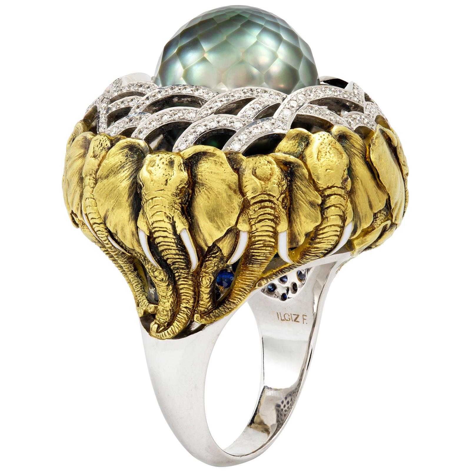 Ring with Elephants by Ilgiz F For Sale