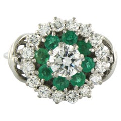 Ring mit Smaragd und Diamant im Brillantschliff bis zu 1,50ct 6,5 Gramm 18k Gold