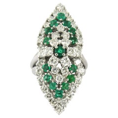 Ring with emerald and brilliant cut diamonds up to 3.50ct 18k gold 18.9 grams