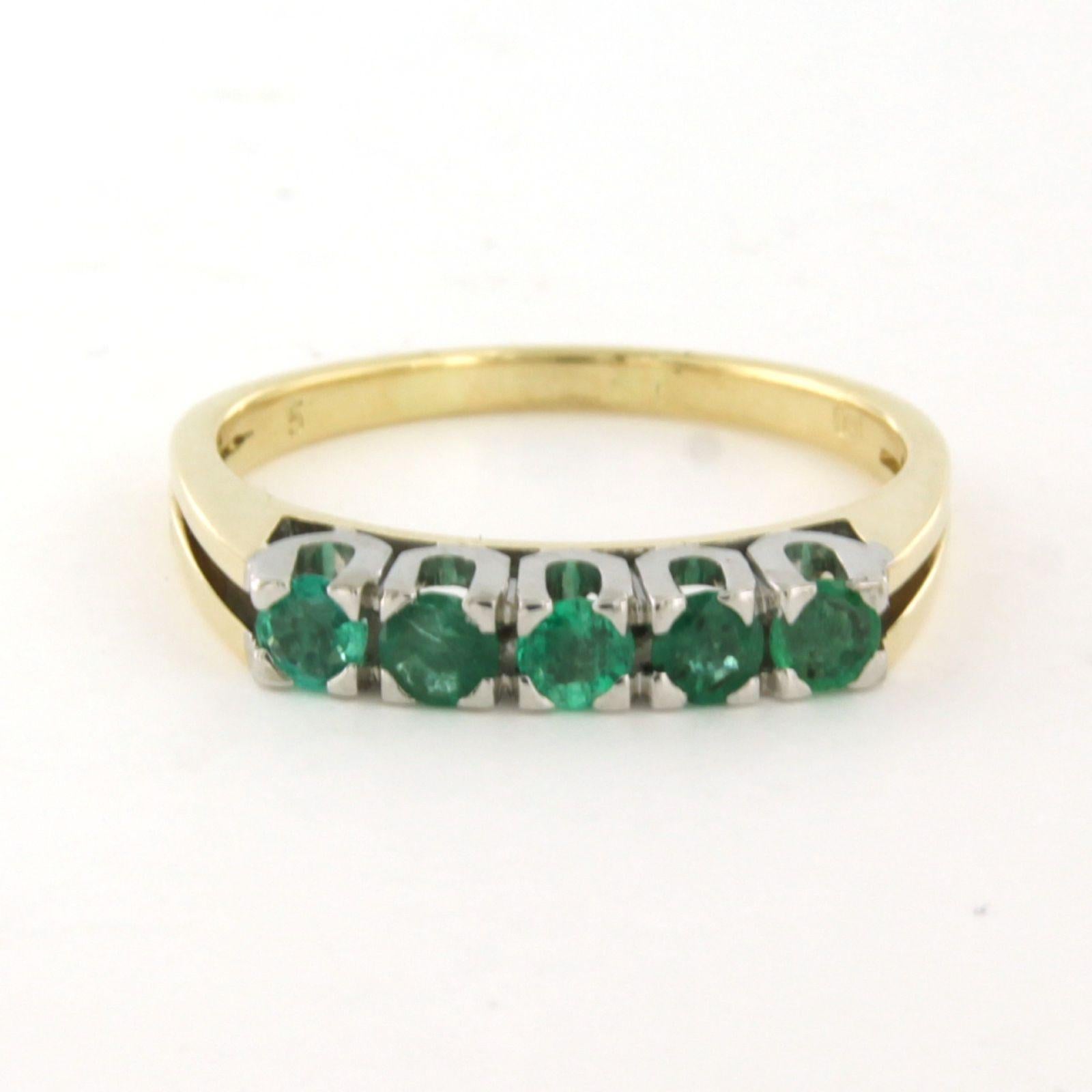 Bague avec émeraude jusqu'à 0,50ct 3,9 grammes Or bicolore 14k en vente 1