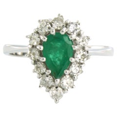 Ring with emerald up to 1.00ct and brilliant cut diamonds up to 0.50ct 14k gold