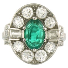 Ring mit Smaragd bis zu 1,50ct und Diamanten bis zu 3,00ct 18k Gold 11,8 Gramm