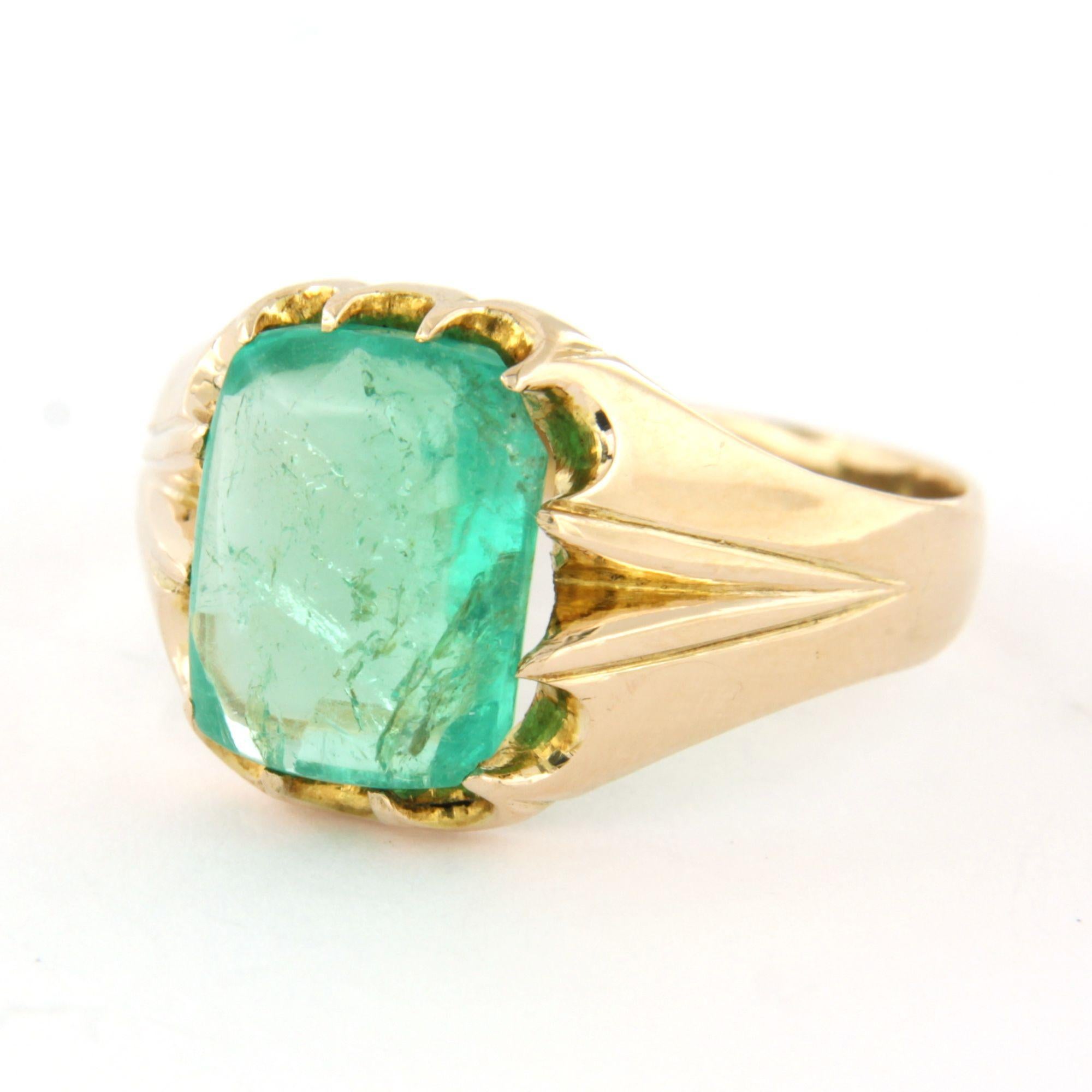 Ring mit Smaragd bis zu 2,20ct 10k Rotgold 3,8 Gramm für Damen oder Herren im Angebot