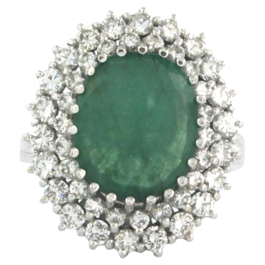 Bague avec émeraude jusqu'à 4,00ct et diamants taille brillant jusqu'à 1,70ct or 14k