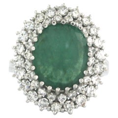 Bague avec émeraude jusqu'à 4,00ct et diamants taille brillant jusqu'à 1,70ct or 14k