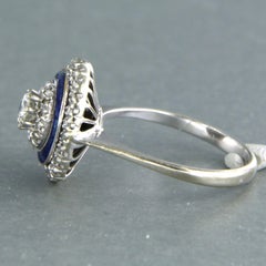 Ring with enamel and brilliant and single cut diamonds up to 0.50ct 18k gold