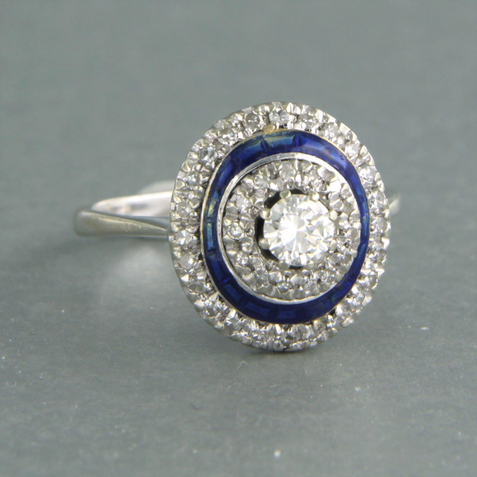Bague en or 18 carats avec diamants taille unique et émaux et brillants jusqu'à 0,50 carat Bon état - En vente à The Hague, ZH