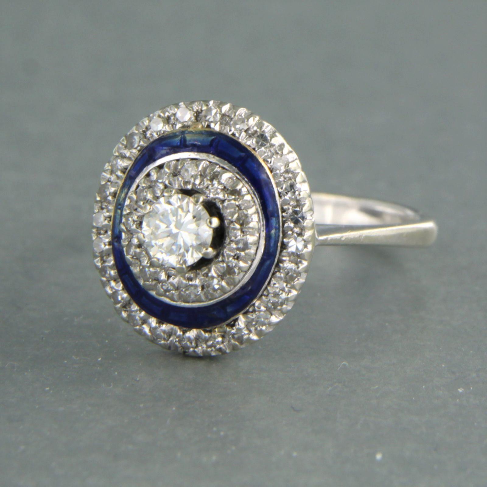 Bague en or 18 carats avec diamants taille unique et émaux et brillants jusqu'à 0,50 carat en vente 1