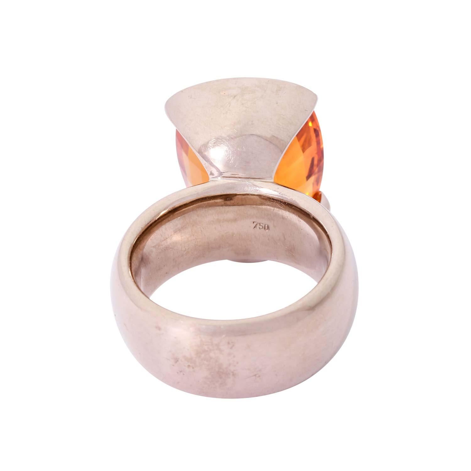 Modern Ring with fine mandarin garnet For Sale