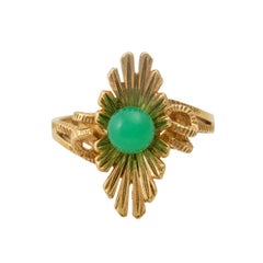 Ring with Green Color Stone Ball