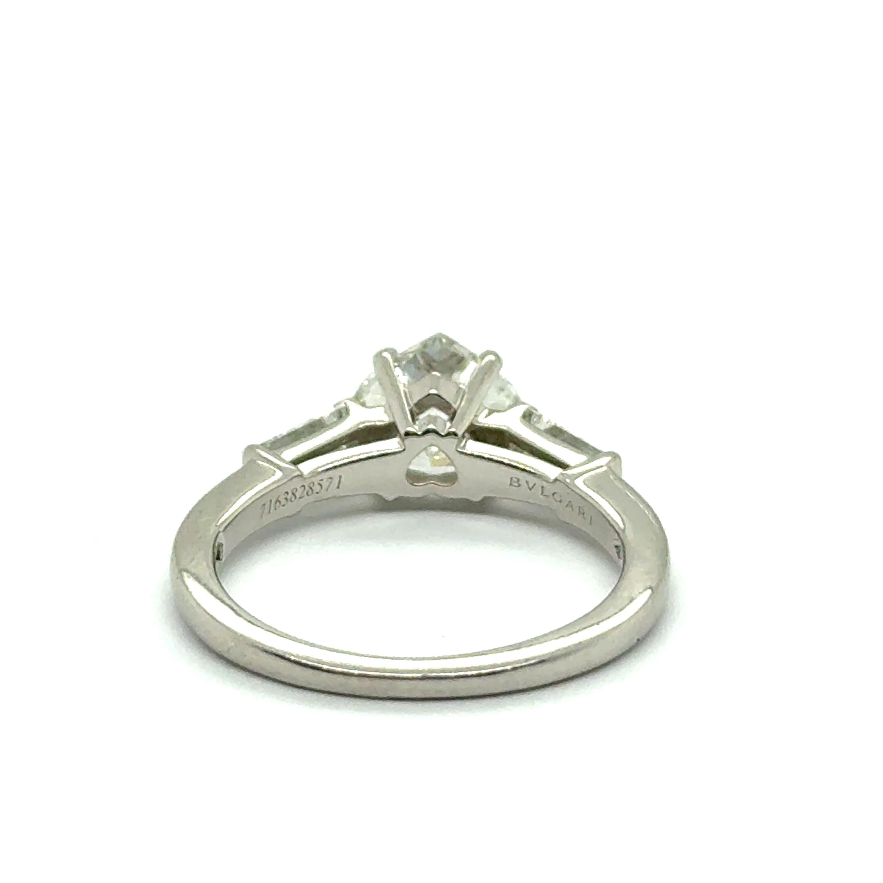 Ring with Heart Shaped Diamond in Platinum 950 by Bvlgari For Sale 4