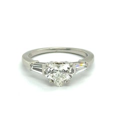 Ring with Heart Shaped Diamond in Platinum 950 by Bvlgari