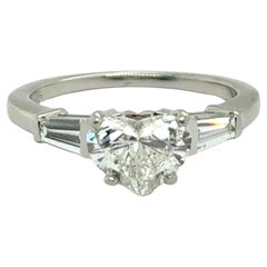 Bvlgari, bague avec diamant en forme de cœur en platine 950