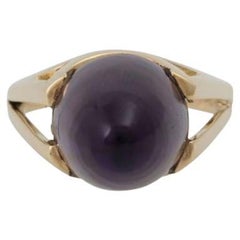 Ring with High Amethyst Cabochon