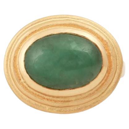 Ring with Jade Cabochon
