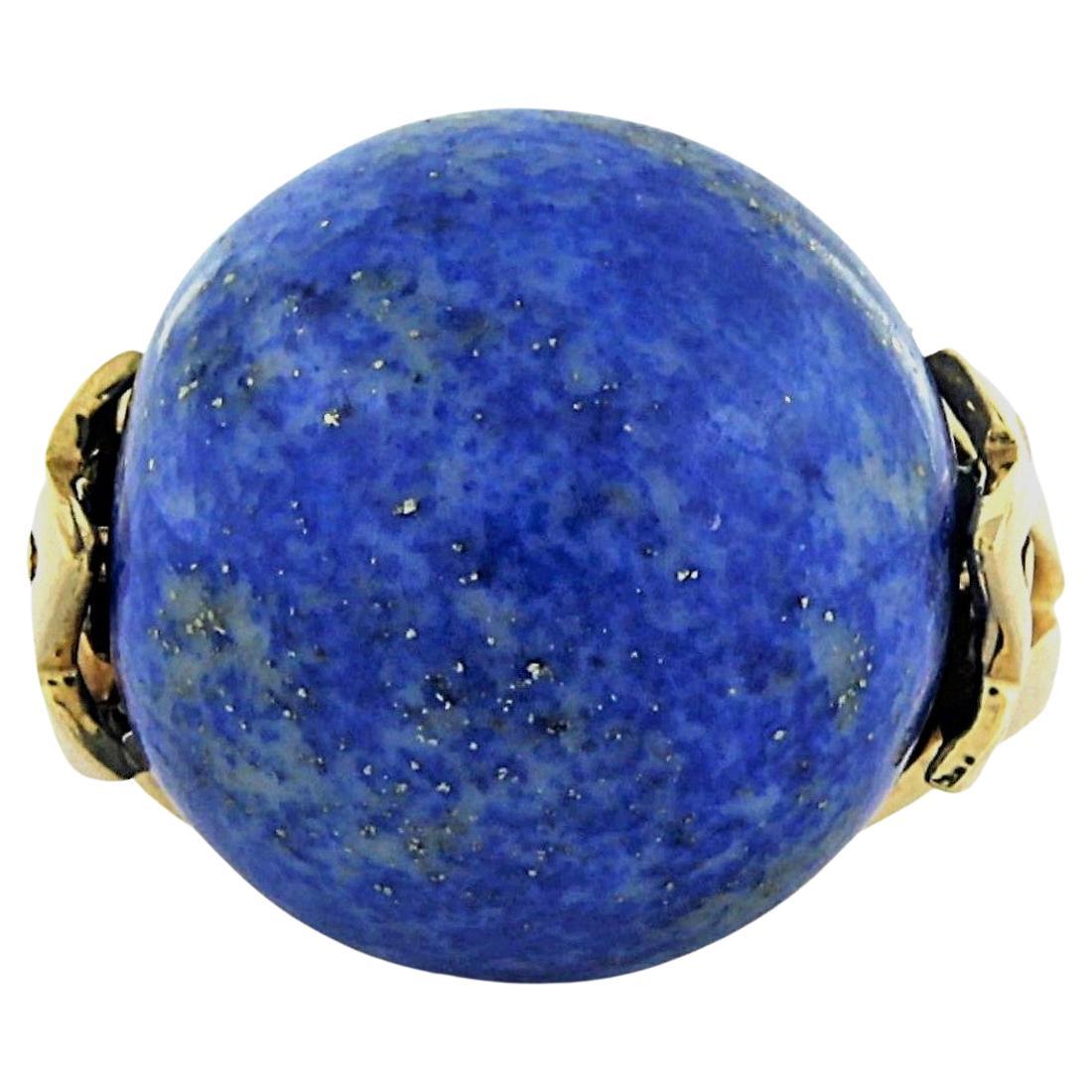 Ring mit Lapislazuli 14.3 Gramm 18k Gold Ringgröße U.S. 8.5 - EU. 18.5(58)