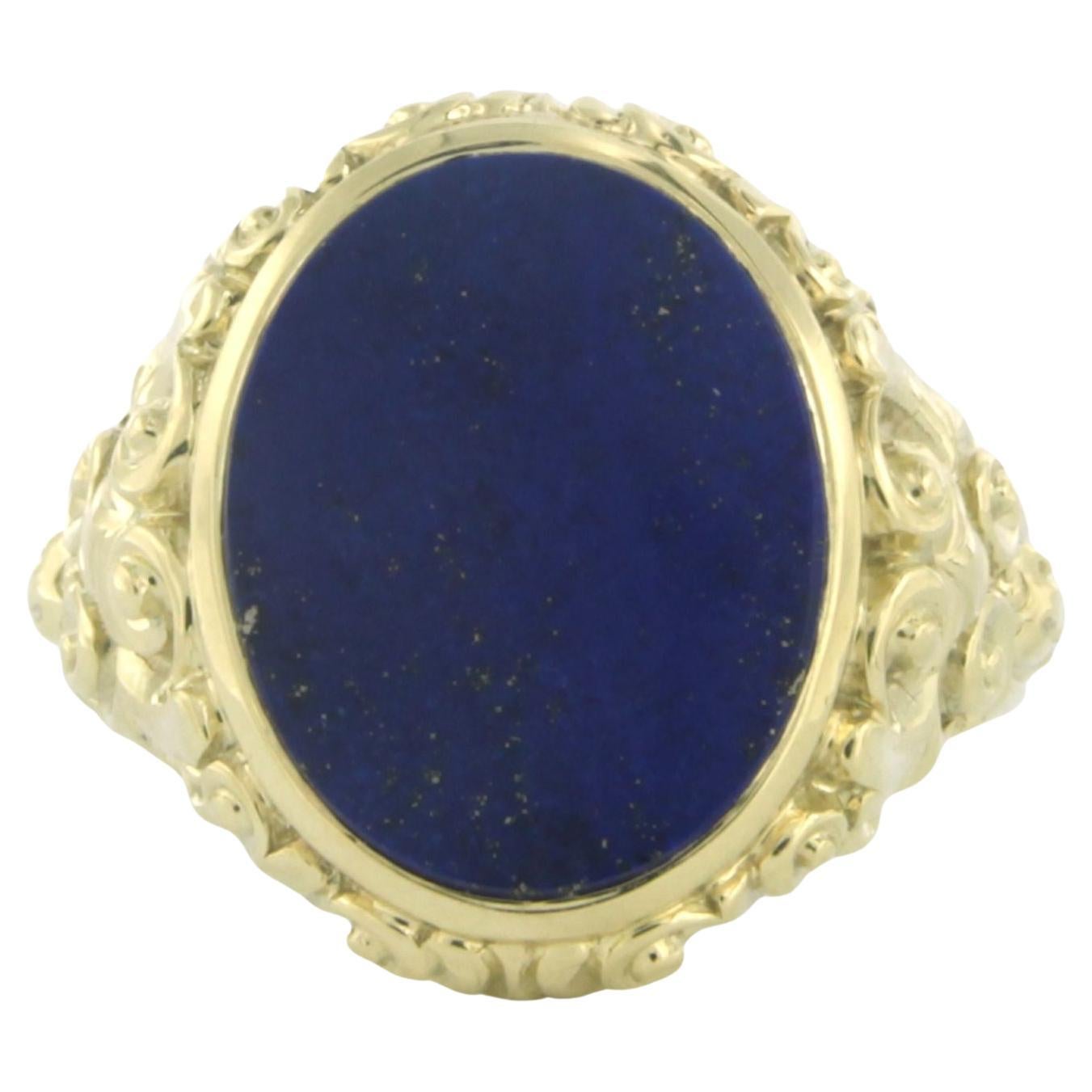 Ring with Lapis Lazuli 14k yellow gold For Sale