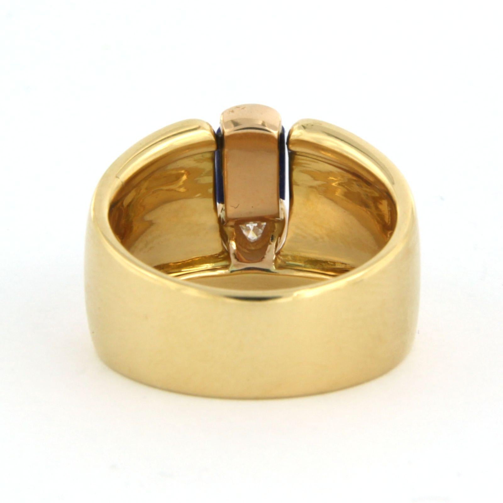 Ring aus 18 Karat Gelbgold mit Lapislazuli und Diamant im Zustand „Gut“ im Angebot in The Hague, ZH