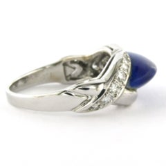 Ring with lapis lazuli and diamonds up to 0.30ct 18k gold 6.0 grams