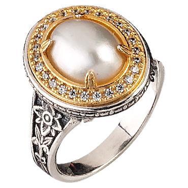 1970 Andrew Grima Mabe Pearl and Gold Ring at 1stDibs