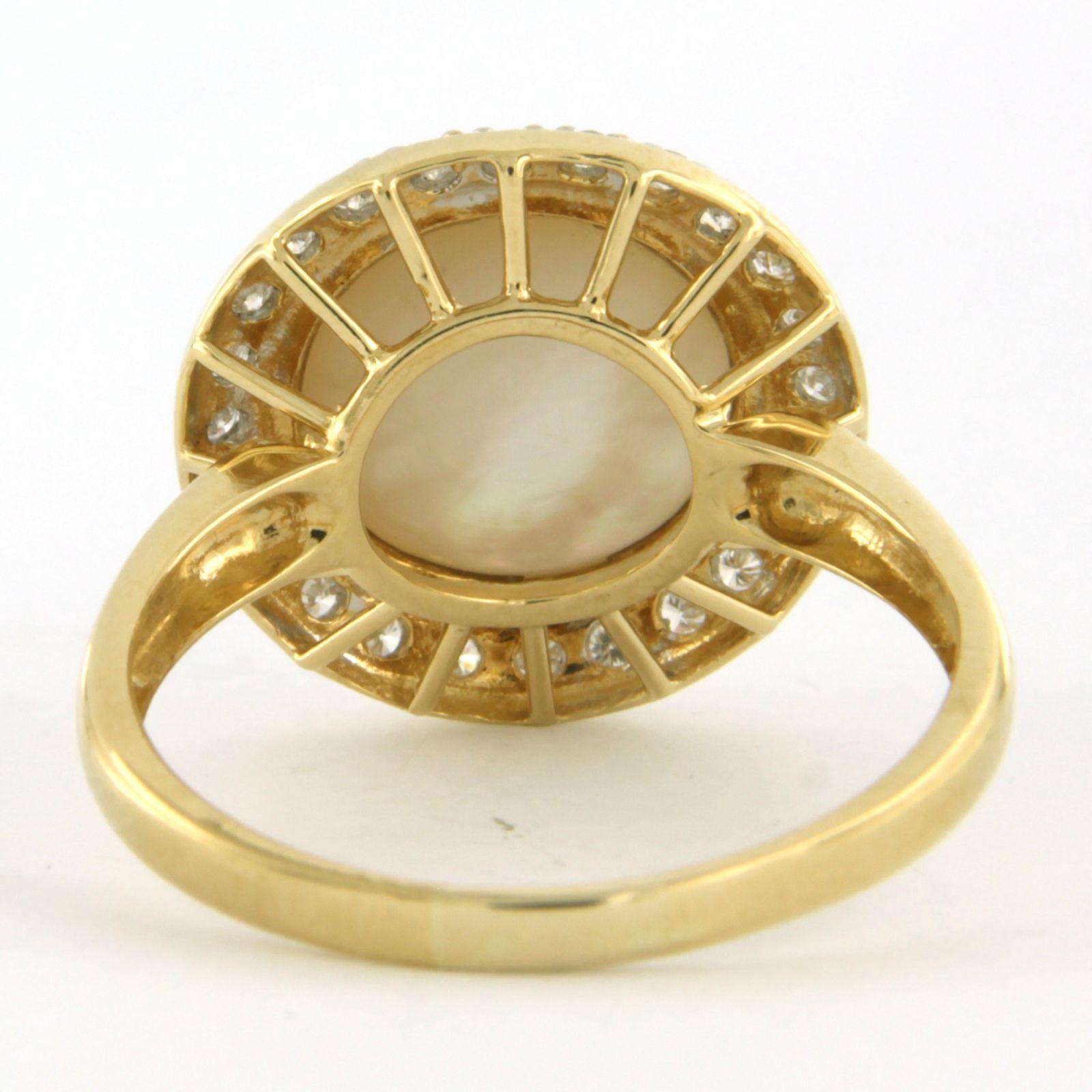 Ring with mabee pearl and brilliant cut diamonds up to 0.40ct 18k gold In condizioni ottime in vendita a The Hague, ZH