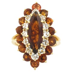 Ring with Madeira citrine and brilliant cut diamonds up to 1.20ct 18k gold