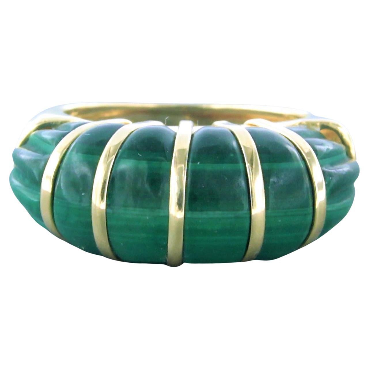 Bague avec Malachite 14k or jaune