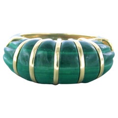Vintage Ring with Malachite 14k yellow gold