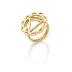 Handcrafted Yoga Ring with Manipura Solar Plexus Chakra in 14Kt Gold