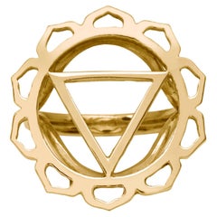 Bague de yoga fabriquée à la main avec chakra solaire Manipura en or 14 carats