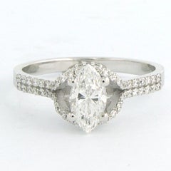 Ring mit Diamanten im Marquise- und Brillantschliff bis zu 0,93ct 14k Gold 2,8 Gramm