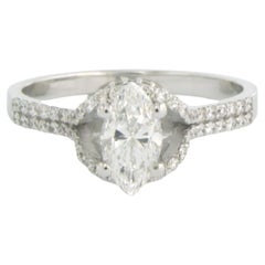 Bague avec diamants de taille marquise et brillant jusqu'à 0,93ct or blanc 14k