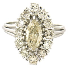 Bague avec diamants de taille marquise et brillant jusqu
à 1,80ct Or 18k 5,6 grammes