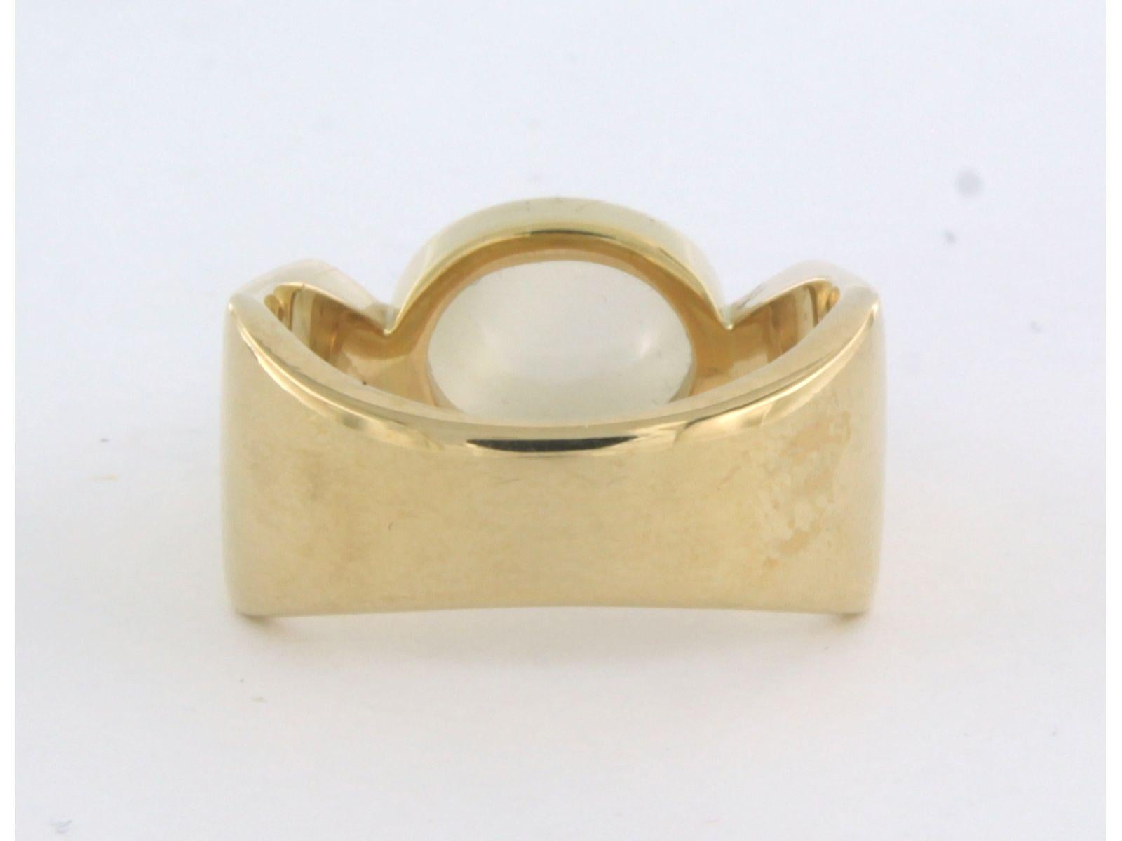 Women's Ring with moonstone 14k yellow gold 12.0 grams For Sale