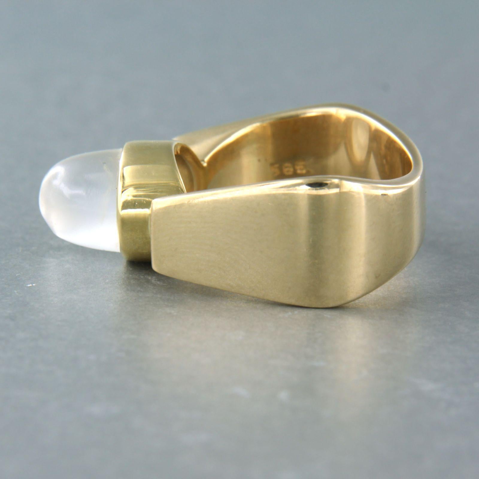 Ring mit Mondstein 14k Gelbgold 1 2,0 Gramm Damen im Angebot