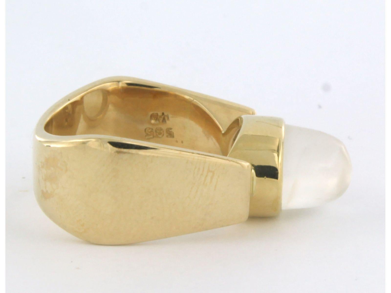 Ring with moonstone 14k yellow gold For Sale 1