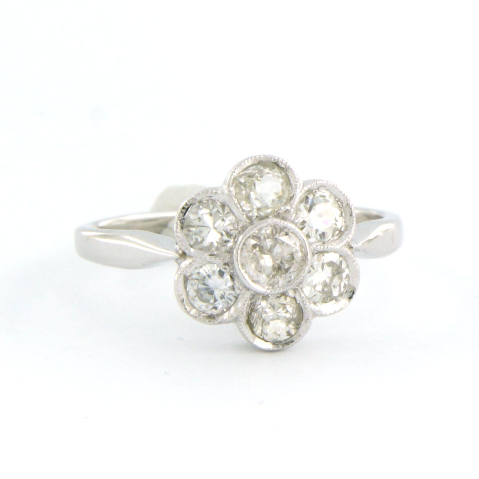 Donna Whiting con diamanti antichi di taglio europeo fino a 0,70 carati in oro bianco 14k 3,0 grammi in vendita