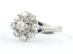 Ring with Old European and brilliant cut diamonds up to 0.52 ct - 18k gold 3.5gr