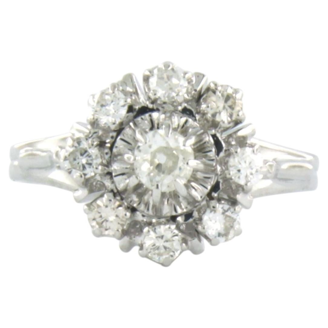 Ring with Old European and brilliant cut diamonds up to 0.52 ct - 18k gold 3.5gr