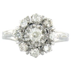 Ring with Old European and brilliant cut diamonds up to 0.52 ct - 18k gold 3.5gr