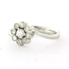 Ring mit alten europäischen Diamanten und Diamanten im Einzelschliff bis zu 0,40ct 18k Gold 4,0 Gramm