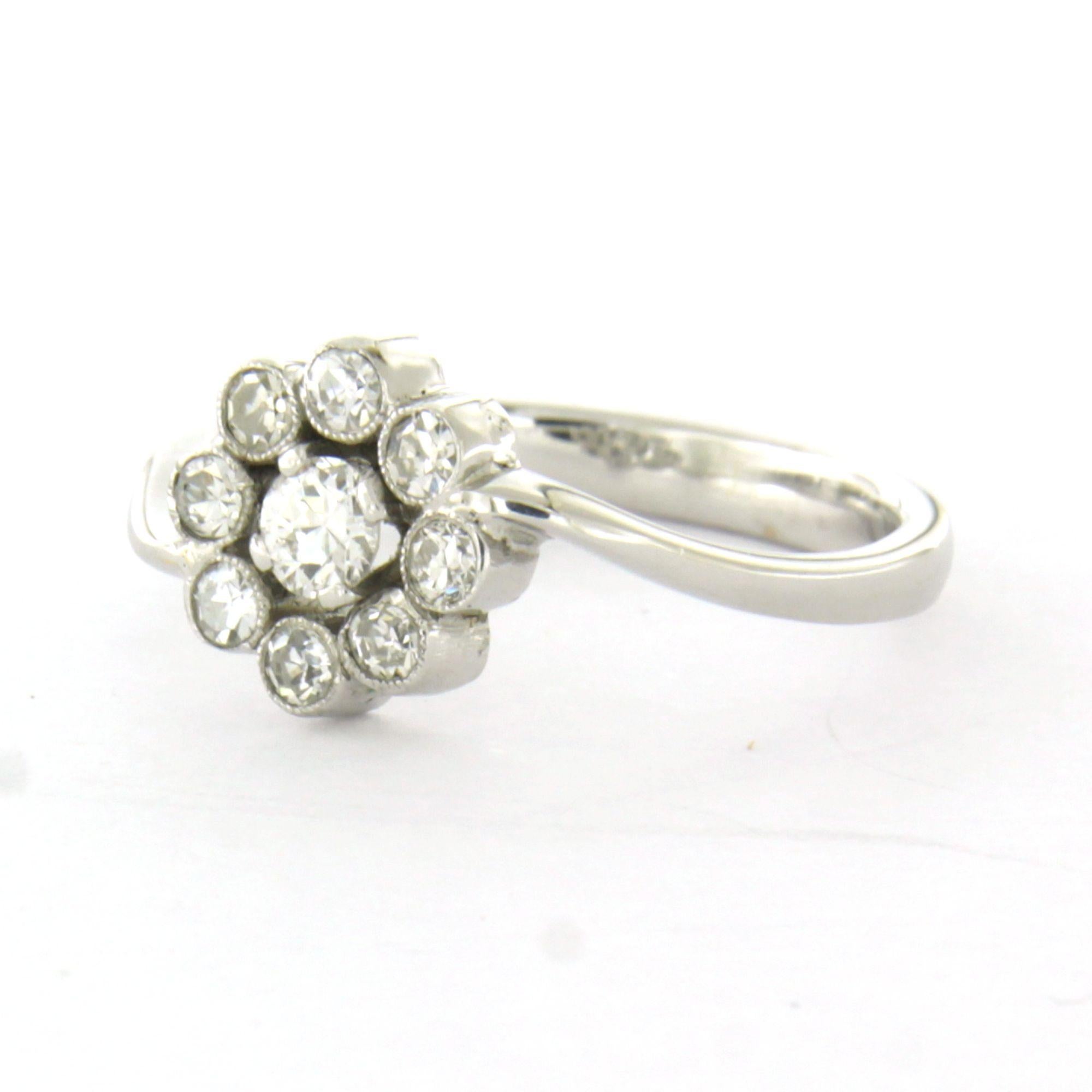 Ring with old European and single cut diamonds up to 0.40ct 18k gold 4.0 gram en Excelente estado para la venta en The Hague, ZH