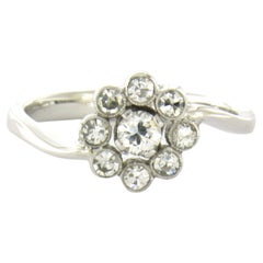 Ring with old European and single cut diamonds up to 0.40ct 18k gold 4.0 gram