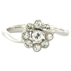 Ring mit alten europäischen Diamanten und Diamanten im Einzelschliff bis zu 0,40ct 18k Gold 4,0 Gramm