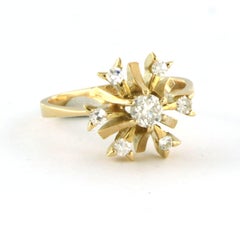 Ring with old European and single cut diamonds up to 0.40ct 18k yellow gold