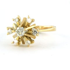 Ring with Old European and single cut diamonds up to 0.40ct 18k yellow gold