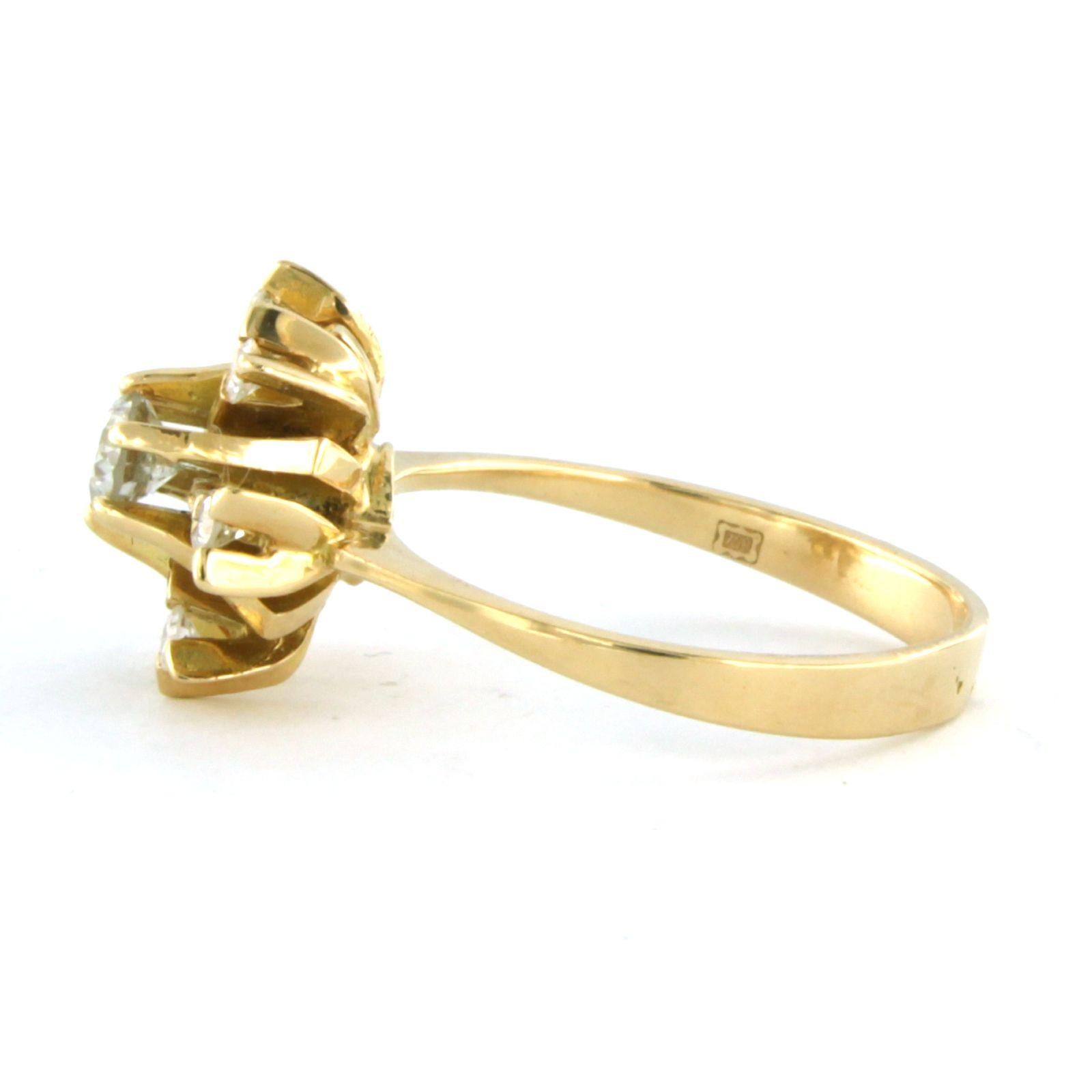 Anillo con diamantes talla europea antigua y talla única hasta 0,40ct Oro amarillo de 18k Moderno en venta