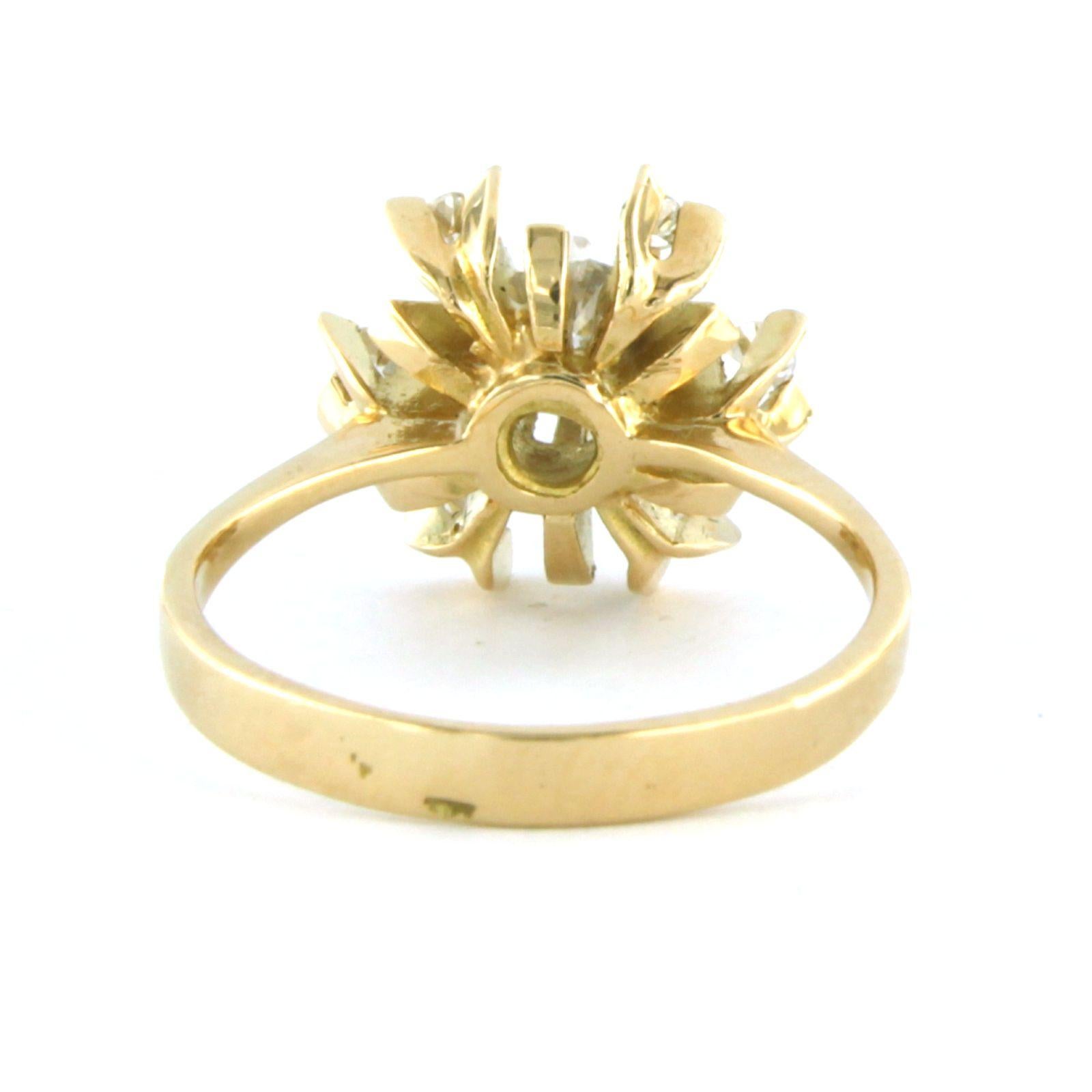 Anillo con diamantes talla europea antigua y talla única hasta 0,40ct Oro amarillo de 18k Corte europeo antiguo en venta